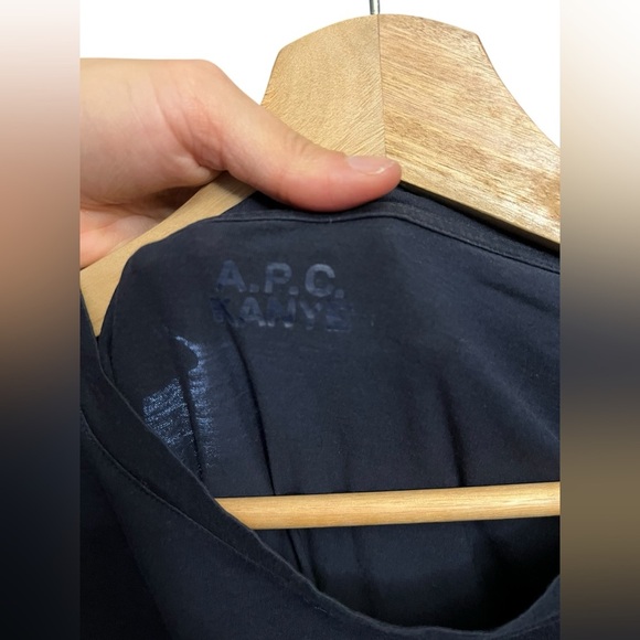 A.P.C Kayne Cotton T Shirt In Navy - Picture 4 of 5